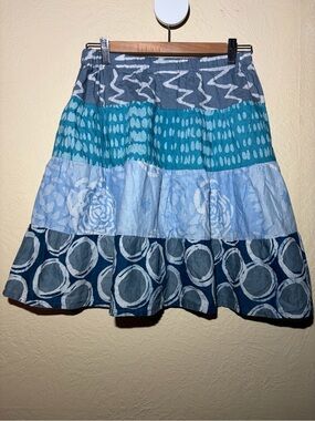 Global Mamas Hand Made in Ghana Tiered Batik Skirt
